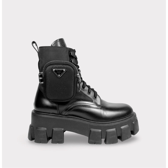 Prada Leather Monolith Combat Boot - Women’s 7.5 - Picture 1 of 9